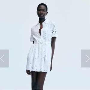 Zara White Eyelet Mini Dress